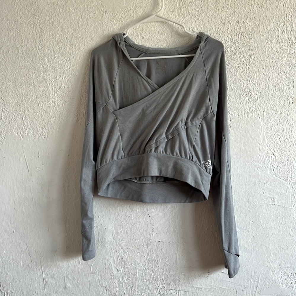 Med North Face Crop Top Hoodie